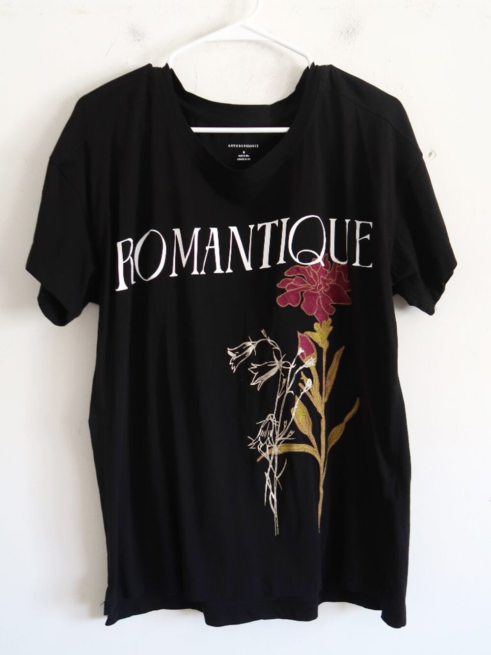 Anthropologie Black Romantique Tee - Size Medium